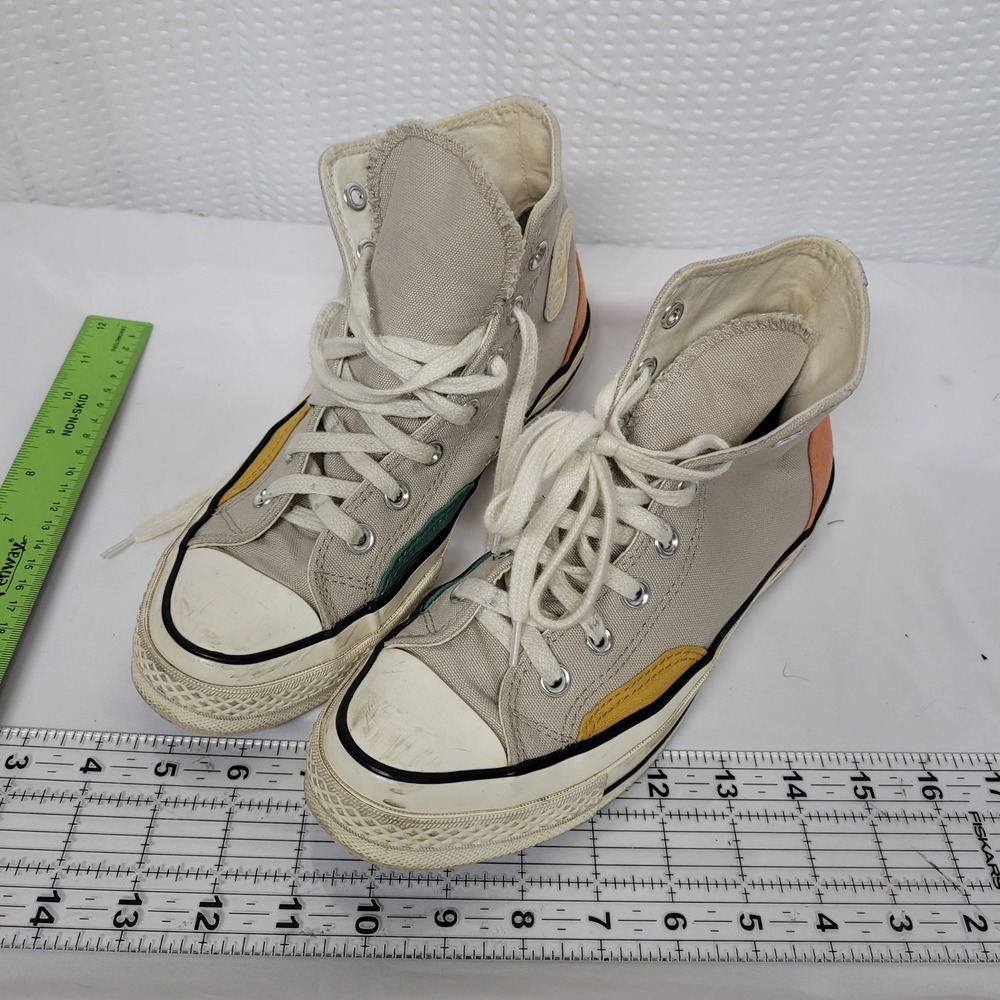 Converse Chuck 70 Hi Colorblock Patchwork Papyrus Beige Orange A05122C Mens 6